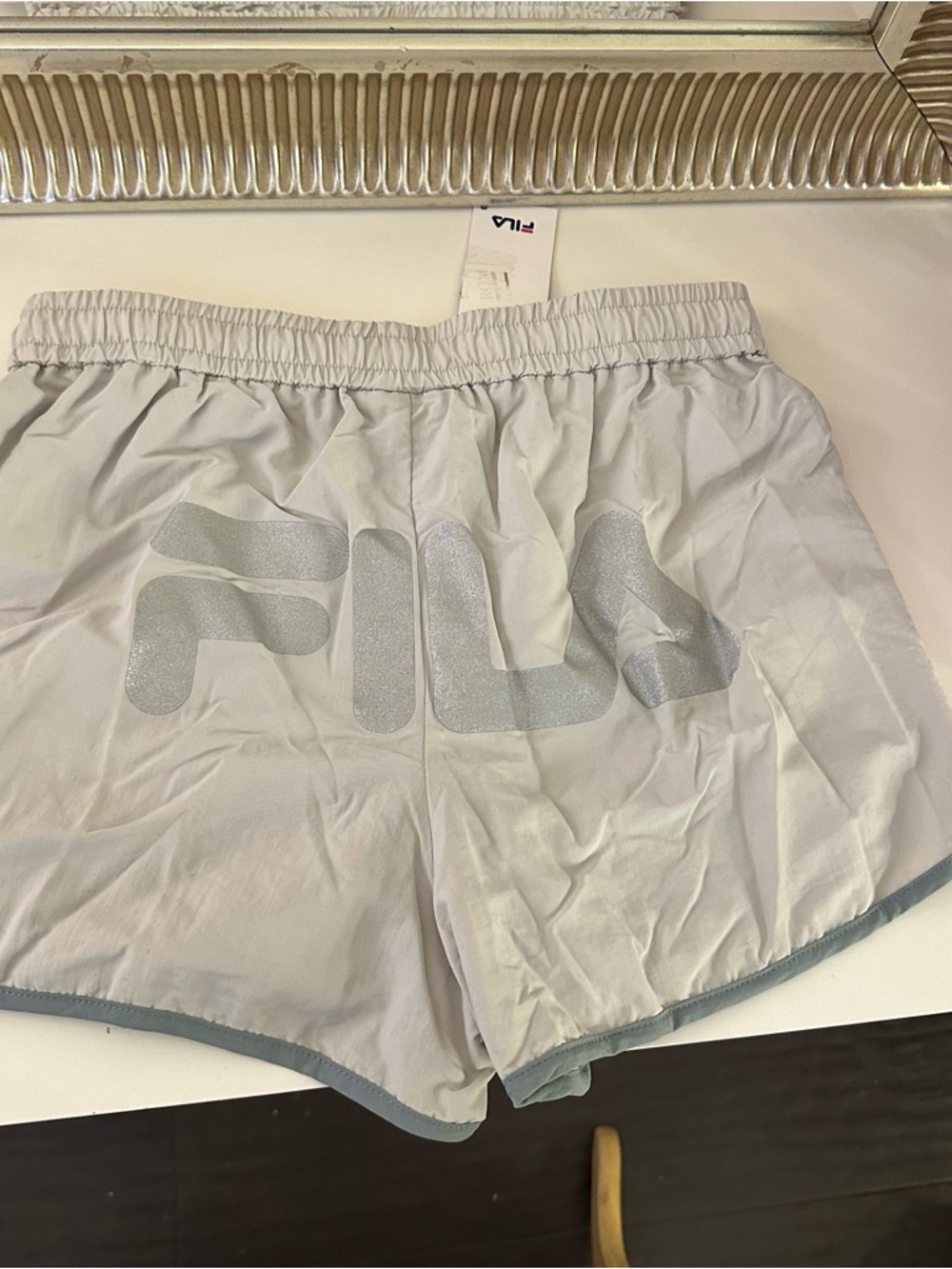 FILA Light Gray Women's Athletic Logo Shorts